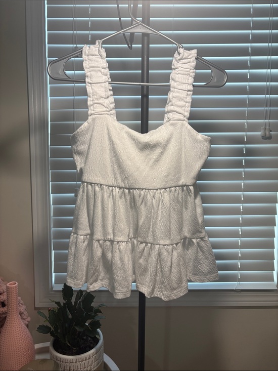 SO Tops - SO White Ruffled Tiered Camisole Tank